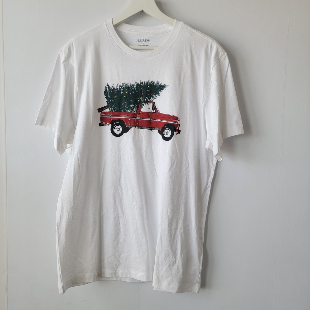 J.crew men's Truck and tree graphic tee size L short sleeve 100% cotton BU321